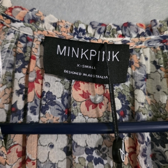 NWT MinkPink Womens Arve Floral Belted Midi Dress XS - Picture 2 of 13